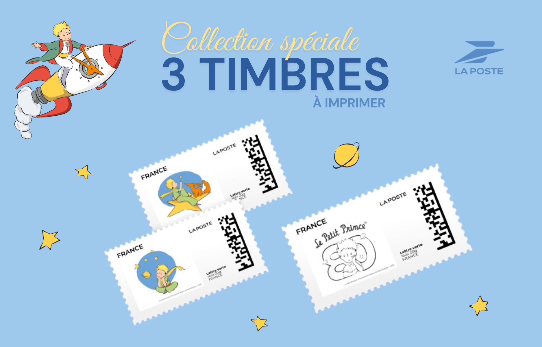 Personalize your mail with La Poste’s The Little Prince printable stamps